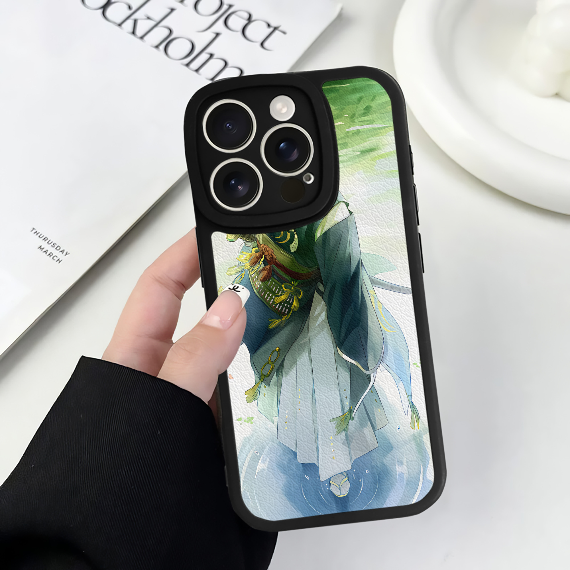 （画像用） 刀剣乱舞 Touken Ranbu 【iPhone 16シリーズ対応】シリコンスマホケース（レザー調） 材質：シリコン